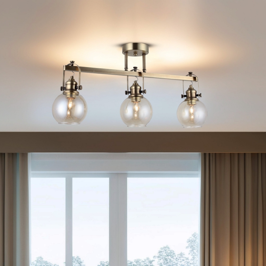 Plafón POLINO 3xE27/40W/230V acabado en bronce