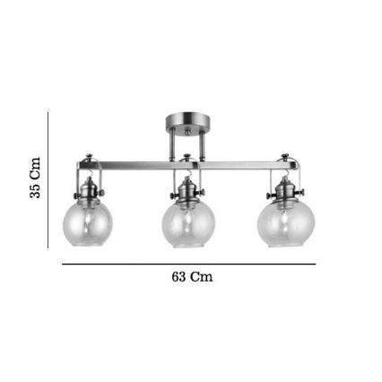 Plafón POLINO 3xE27/40W/230V acabado en bronce