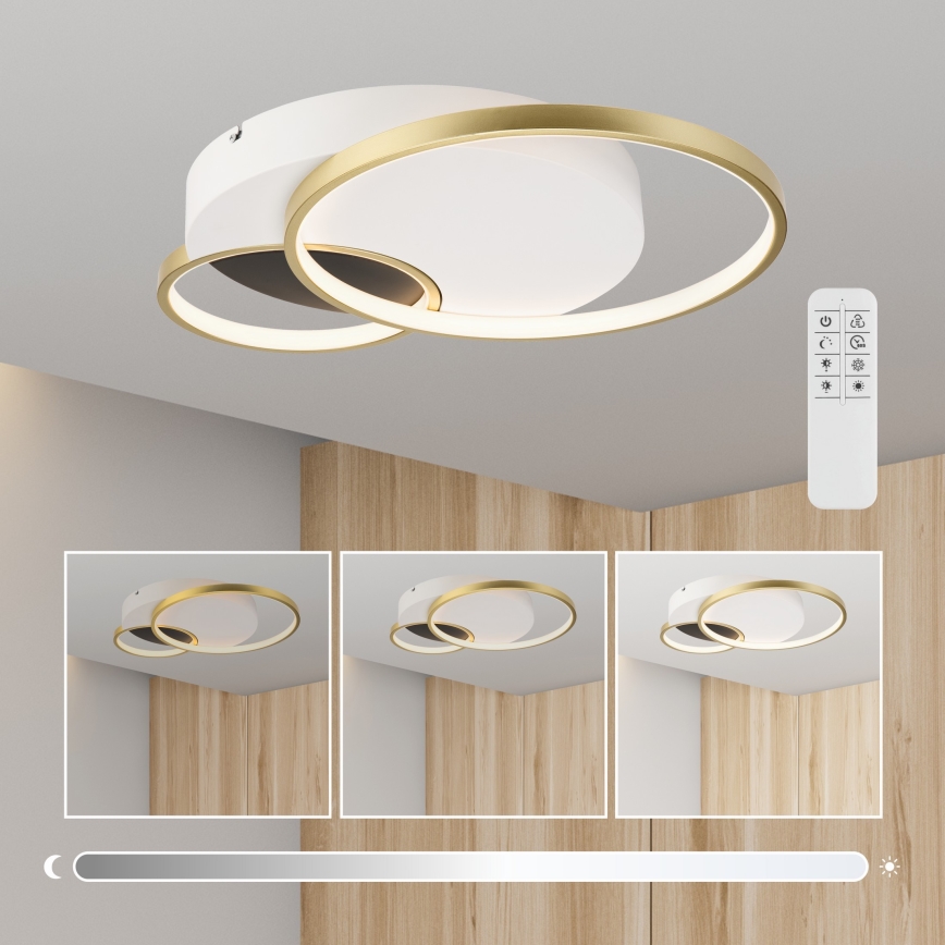 Plafón regulable BENITO LED/31W/230V 3000-6500K blanco/dorado