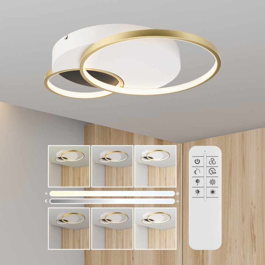 Plafón regulable BENITO LED/31W/230V 3000-6500K blanco/dorado