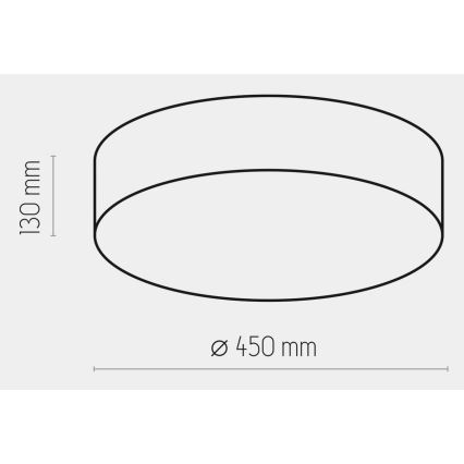 Plafón RONDO 4xE27/15W/230V diámetro 45 cm gris