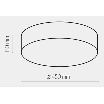 Plafón RONDO 4xE27/15W/230V diámetro 45 cm negro