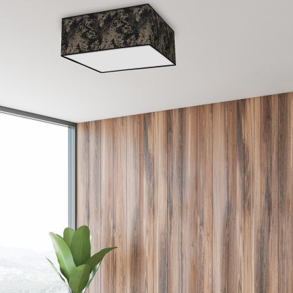 Plafón SATINO 3xE27/60W/230V negro/dorado