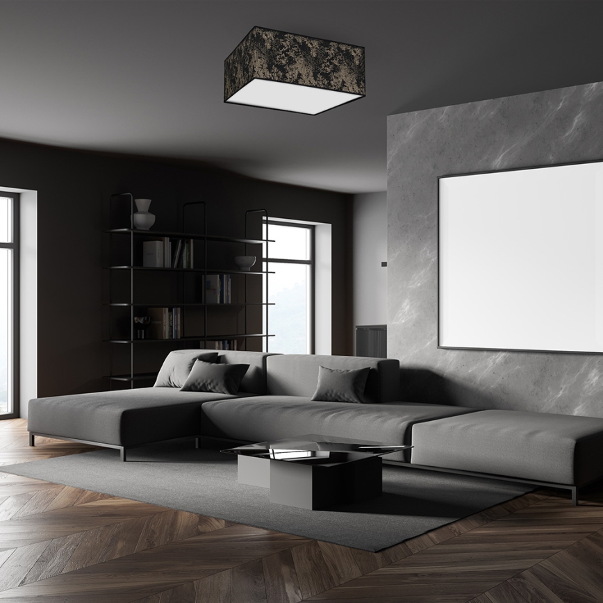 Plafón SATINO 3xE27/60W/230V negro/dorado