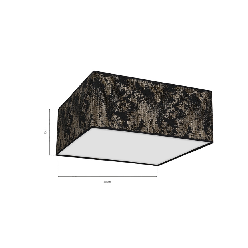 Plafón SATINO 3xE27/60W/230V negro/dorado