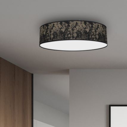 Plafón SATINO 3xE27/60W/230V negro/dorado