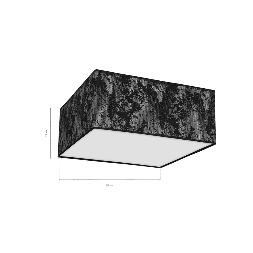 Plafón SATINO 3xE27/60W/230V negro/plateado