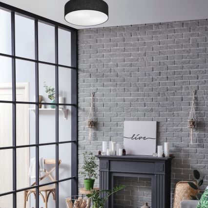 Plafón SIRJA 2xE27/60W/230V diámetro 45 cm negro