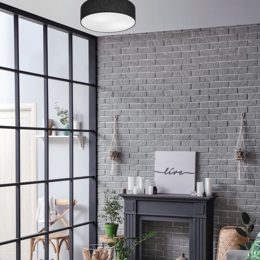 Plafón SIRJA 2xE27/60W/230V diámetro 45 cm negro