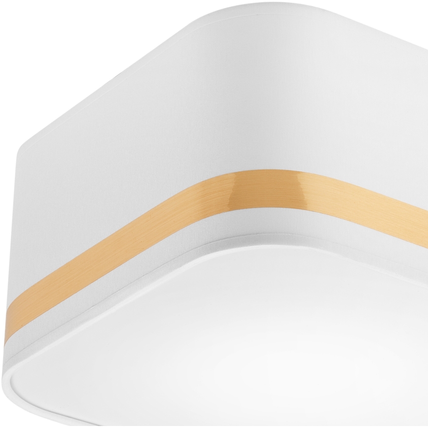 Plafón SIRJA SQUARE STRIPE 2xE27/15W/230V blanco/dorado