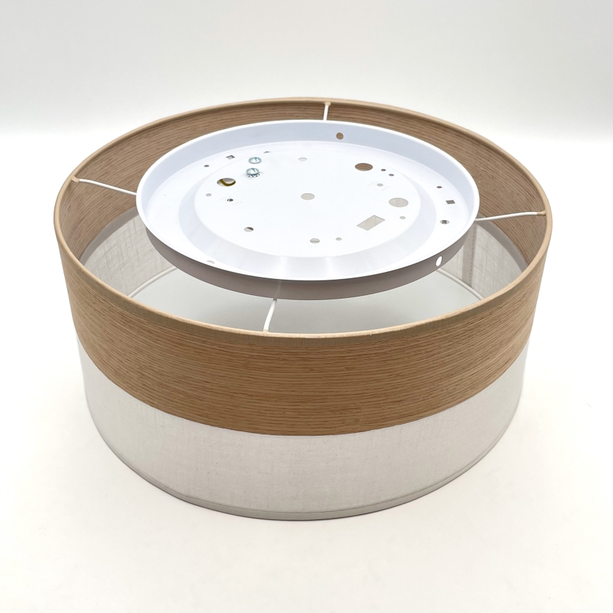 Plafón SIRJA WOOD 1xE27/15W/230V diá. 35 cm blanco/roble