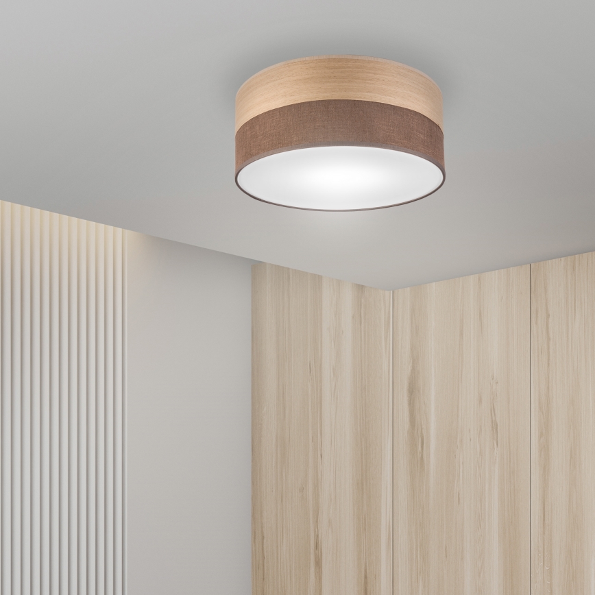 Plafón SIRJA WOOD 1xE27/15W/230V diá. 35 cm marrón/roble