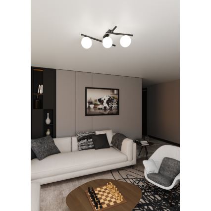 Plafón SMART 3xE14/10W/230V negro/blanco