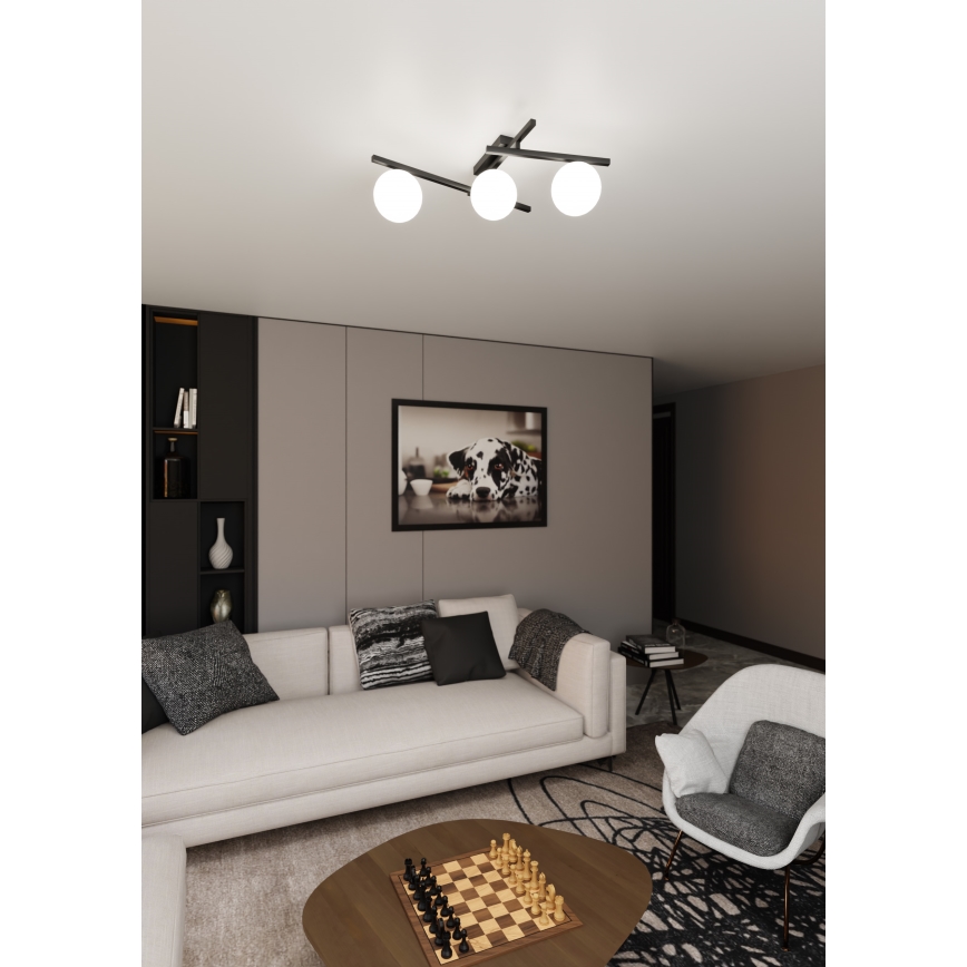 Plafón SMART 3xE14/10W/230V negro/blanco