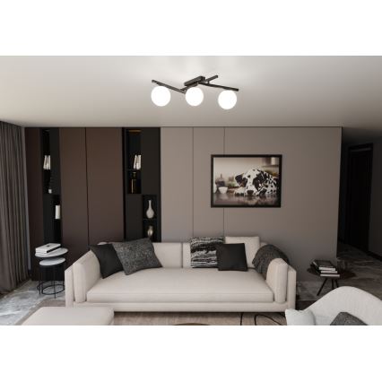 Plafón SMART 3xE14/10W/230V negro/blanco
