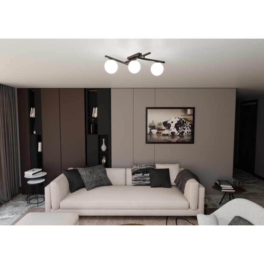 Plafón SMART 3xE14/10W/230V negro/blanco