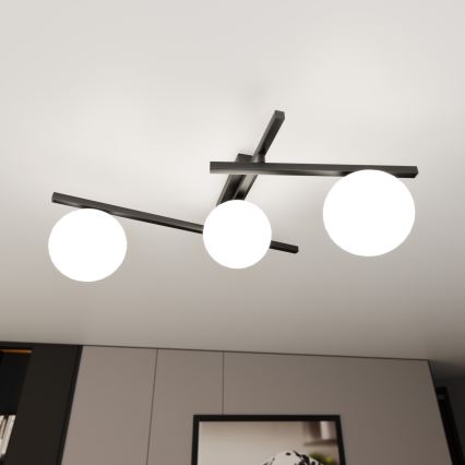 Plafón SMART 3xE14/10W/230V negro/blanco