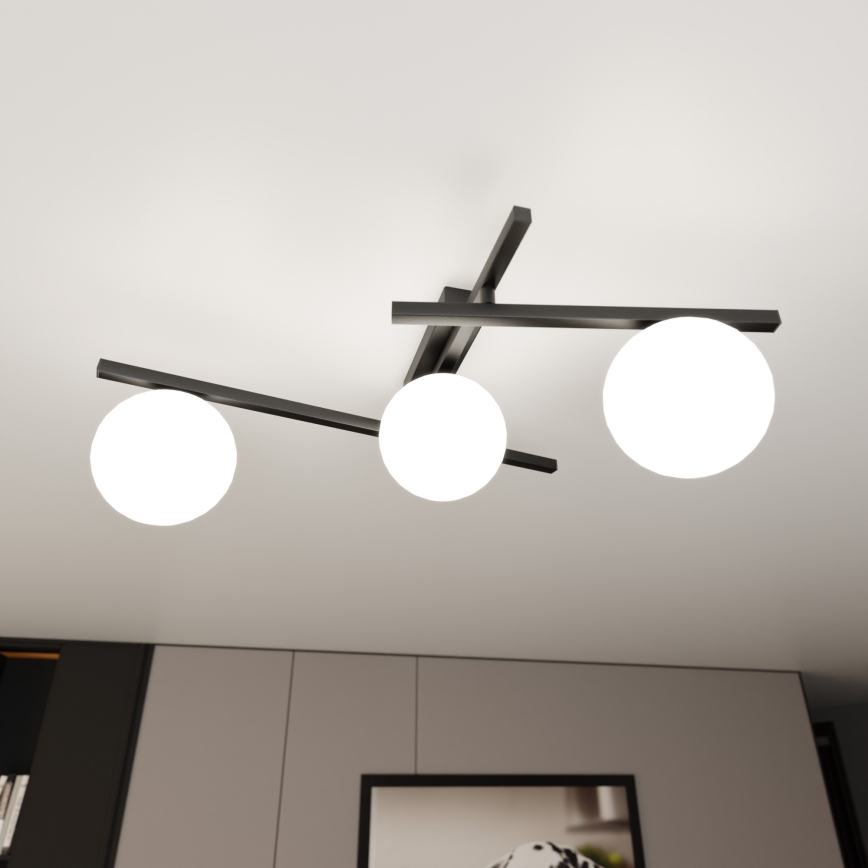 Plafón SMART 3xE14/10W/230V negro/blanco