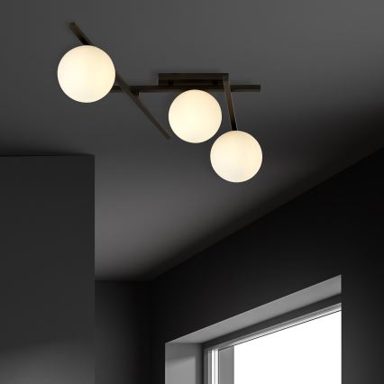 Plafón SMART 3xE14/10W/230V negro/blanco