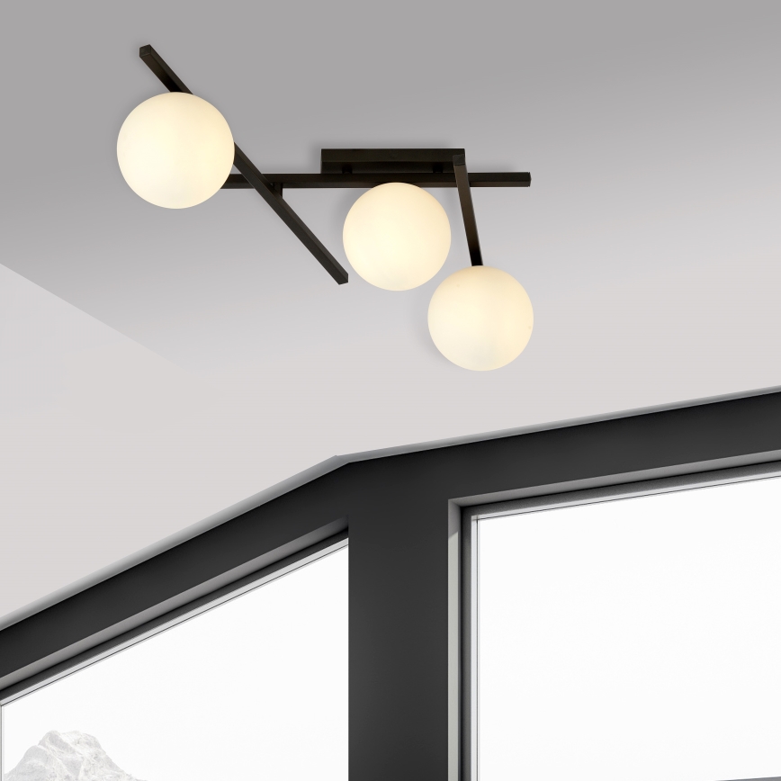 Plafón SMART 3xE14/10W/230V negro/blanco