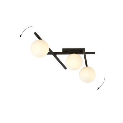 Plafón SMART 3xE14/10W/230V negro/blanco
