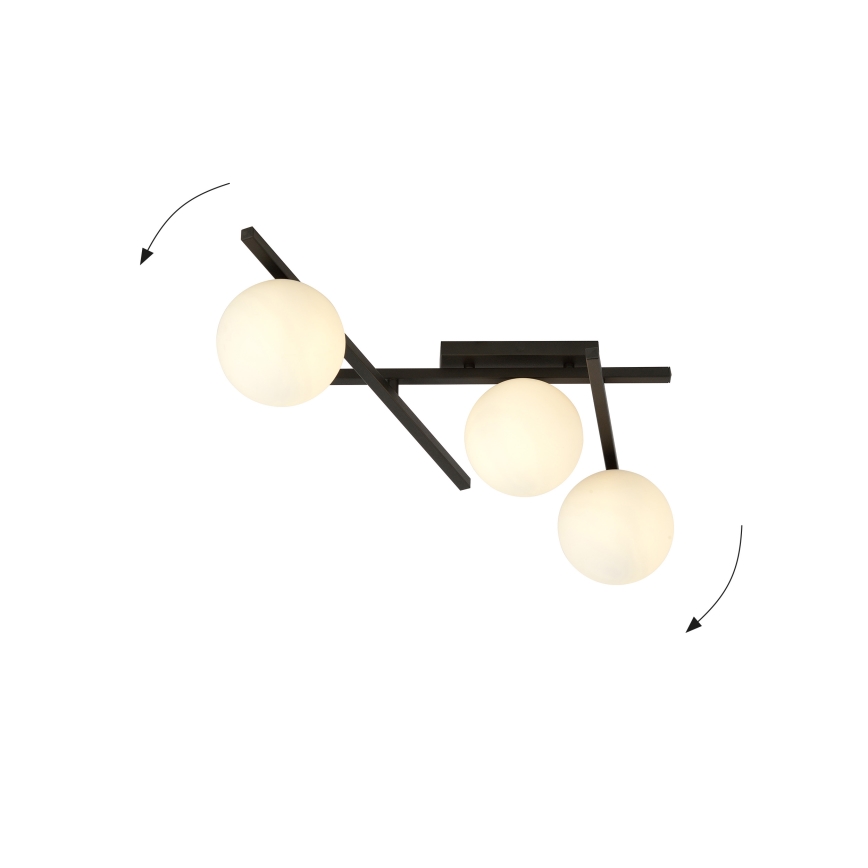 Plafón SMART 3xE14/10W/230V negro/blanco