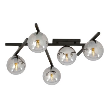 Plafón SMART 5xE14/10W/230V negro/gris