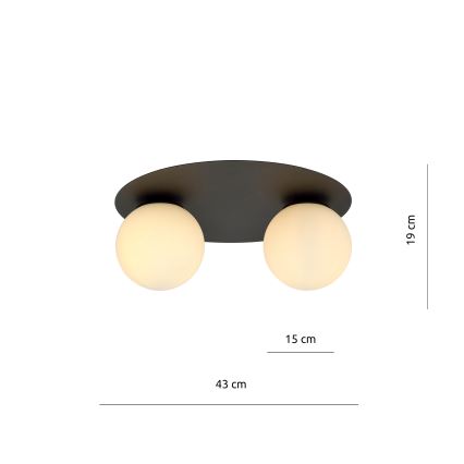 Plafón SOLAR 2xE14/10W/230V negro/blanco