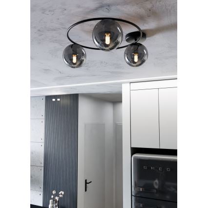 Plafón SOPRA 3xE14/10W/230V negro