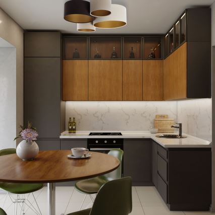 Plafón SPACE 4xE27/60W/230V beige/marrón/dorado
