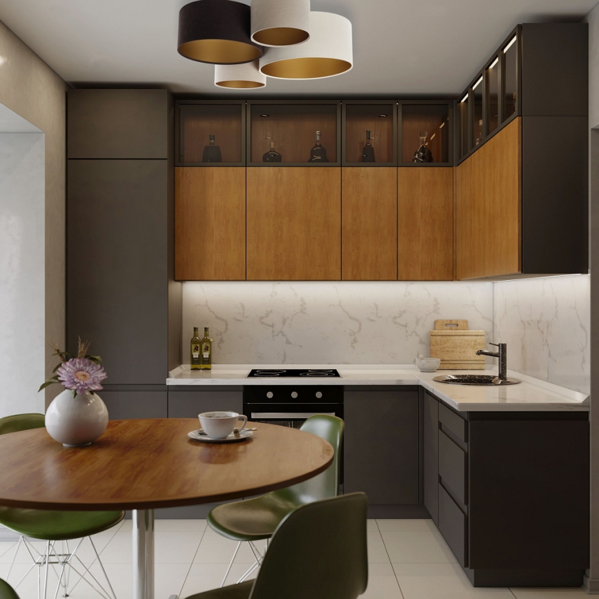 Plafón SPACE 4xE27/60W/230V beige/marrón/dorado