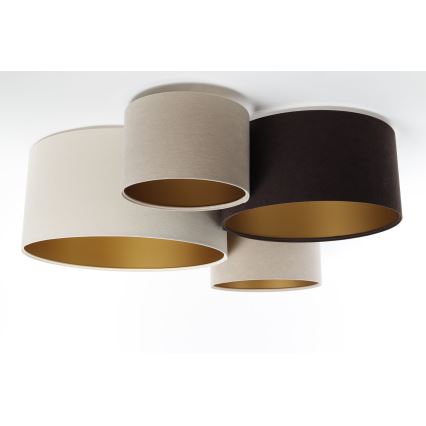 Plafón SPACE 4xE27/60W/230V beige/marrón/dorado