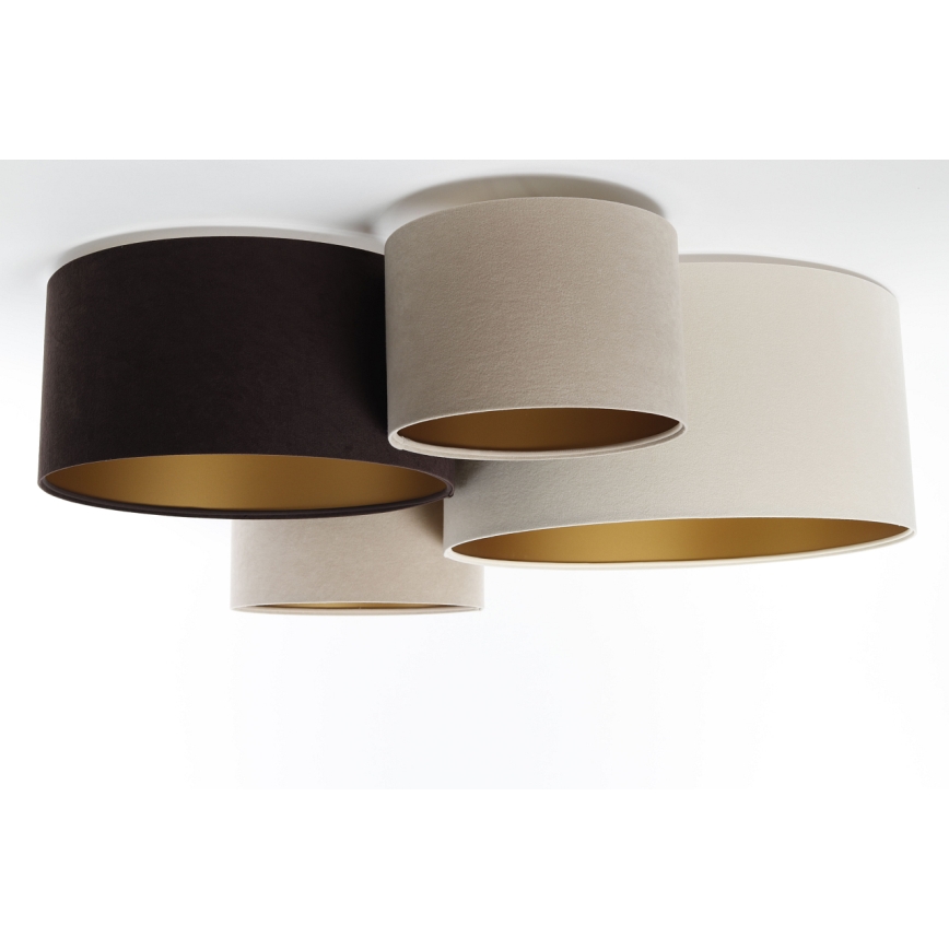 Plafón SPACE 4xE27/60W/230V beige/marrón/dorado