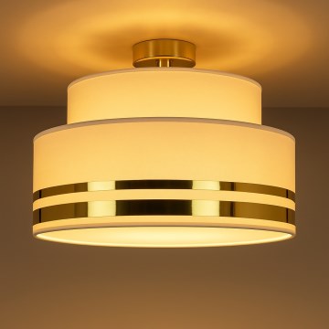 Plafón TAMI 1xE27/60W/230V diá. 40 cm beige/dorado