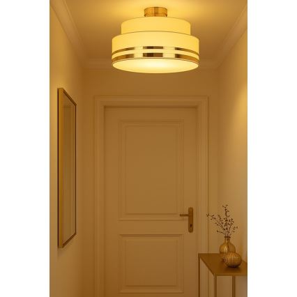 Plafón TAMI 1xE27/60W/230V diá. 40 cm beige/dorado