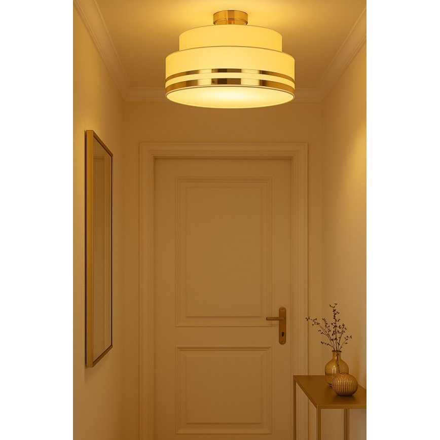 Plafón TAMI 1xE27/60W/230V diá. 40 cm beige/dorado