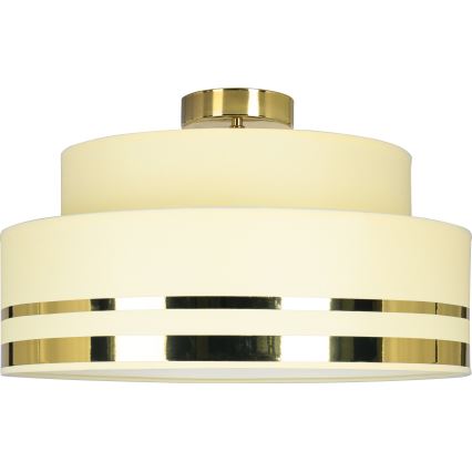 Plafón TAMI 1xE27/60W/230V diá. 40 cm beige/dorado