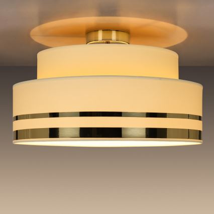 Plafón TAMI 1xE27/60W/230V diá. 40 cm beige/dorado