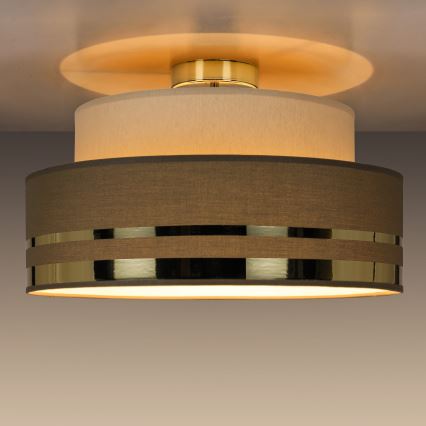 Plafón TAMI 1xE27/60W/230V diá. 40 cm beige/marrón/dorado