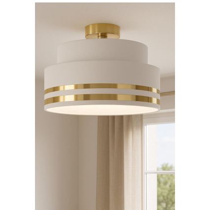 Plafón TAMI 1xE27/60W/230V diá. 40 cm blanco/dorado