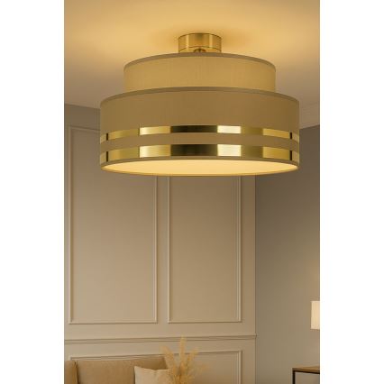 Plafón TAMI 1xE27/60W/230V diá. 40 cm marrón/dorado