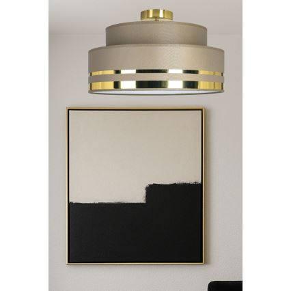 Plafón TAMI 1xE27/60W/230V diá. 40 cm marrón/dorado