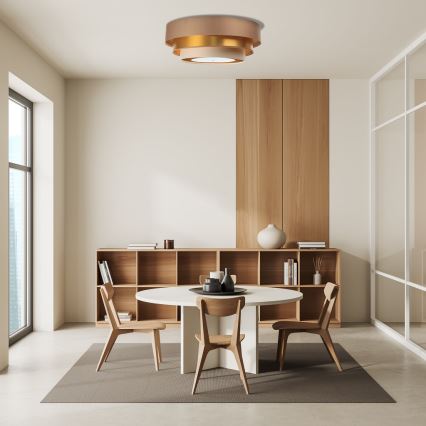 Plafón TRINITI 2xE27/60W/230V marrón/dorado/beige