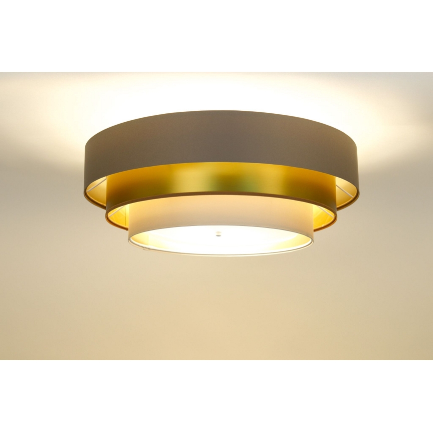 Plafón TRINITI 2xE27/60W/230V marrón/dorado/beige