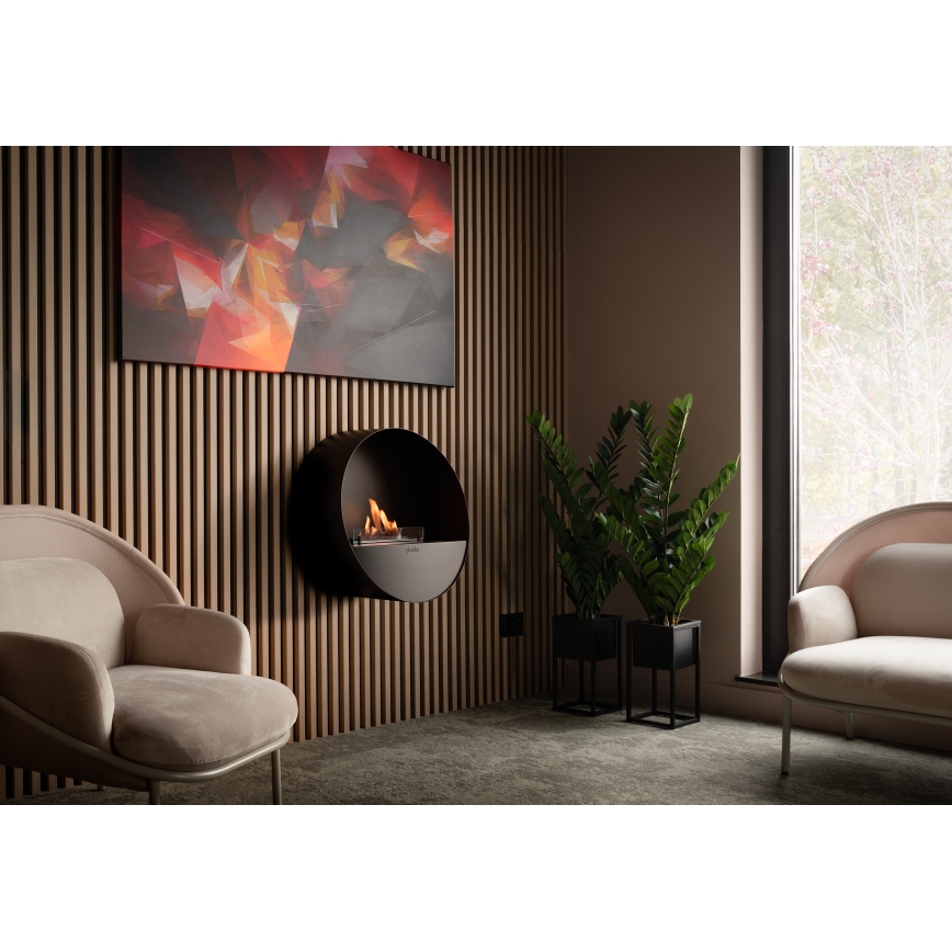 Planika - Chimenea BIO con control remoto 72,6x65 cm 2,5kW/230V negro