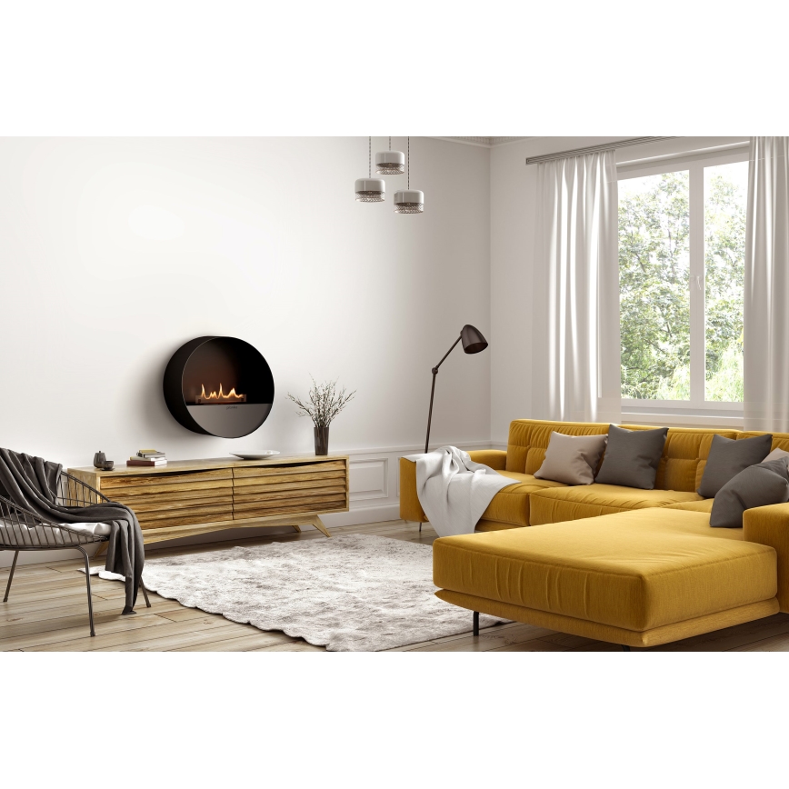 Planika - Chimenea BIO con control remoto 72,6x65 cm 2,5kW/230V negro