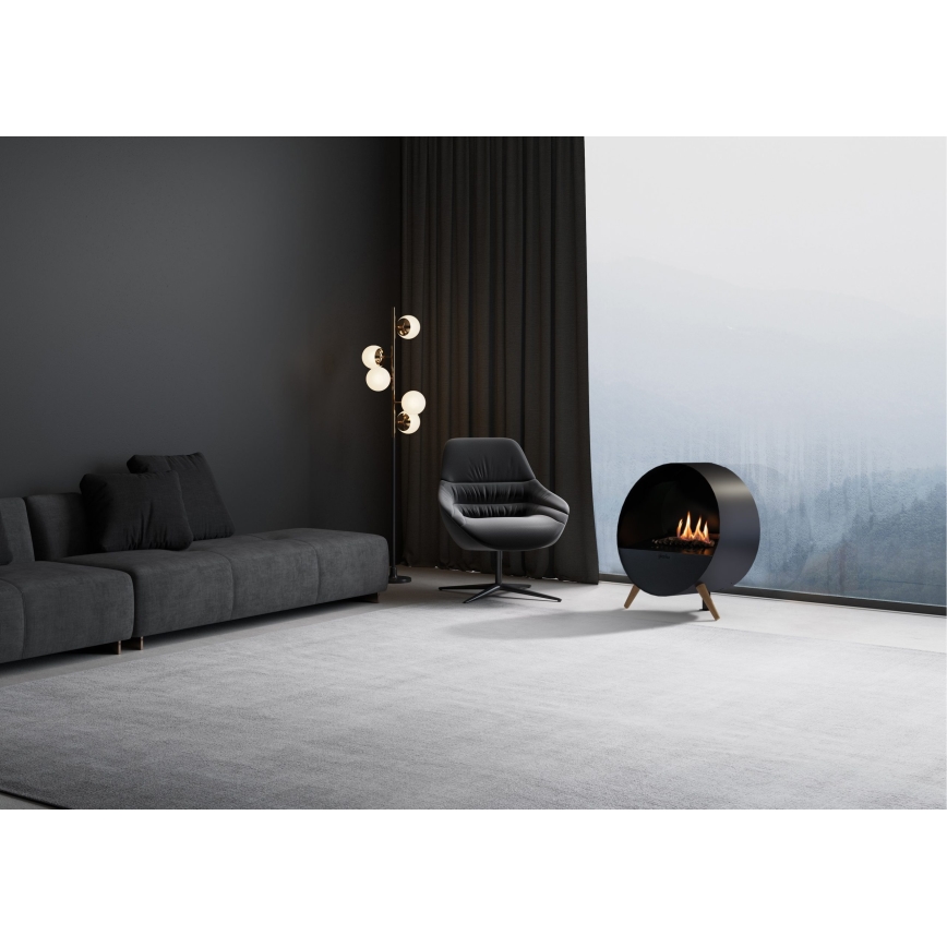 Planika - Chimenea BIO con control remoto 72,6x65 cm 2,5kW/230V negro