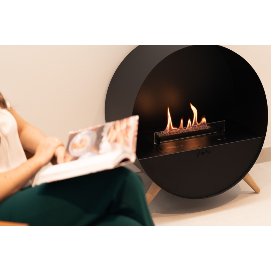 Planika - Chimenea BIO con control remoto 72,6x65 cm 2,5kW/230V negro