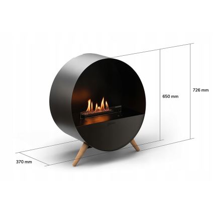 Planika - Chimenea BIO con control remoto 72,6x65 cm 2,5kW/230V negro
