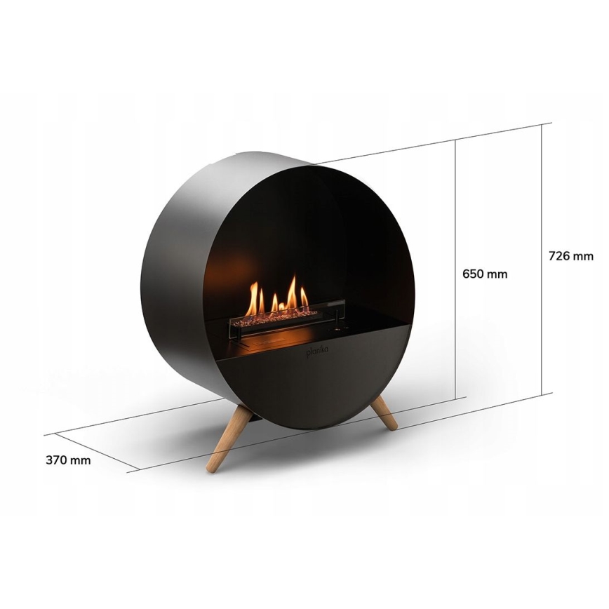 Planika - Chimenea BIO con control remoto 72,6x65 cm 2,5kW/230V negro